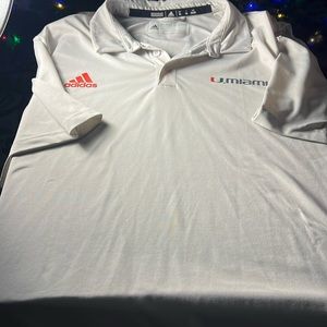 NCAA Men’s U Miami Climalite Polo Color White Size XXL